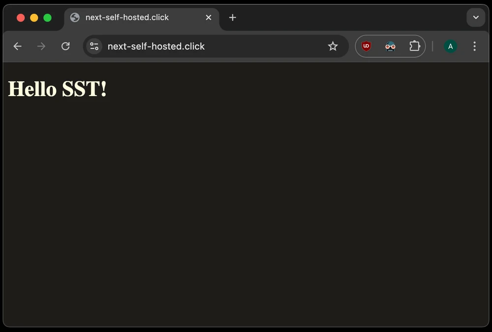 The application in the browser