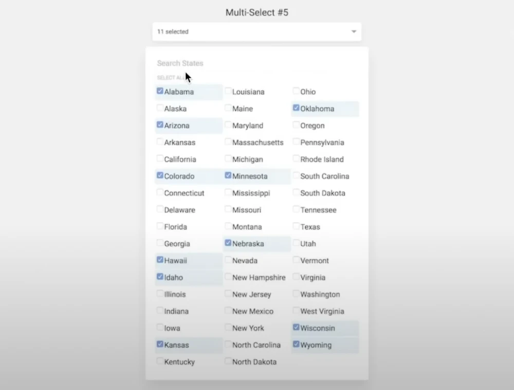 The design of the Multi-Select Dropdown component